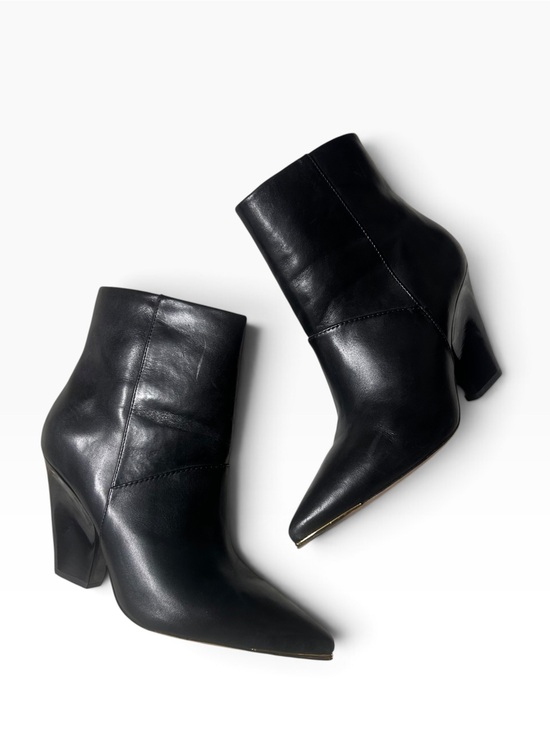 Tory Burch Shoes - Tory Burch black genuine leather boots with wide heel and gold detail size 7.5